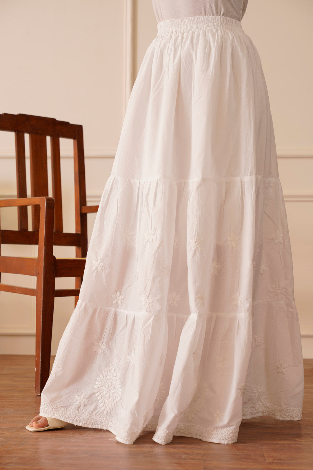 Vintage White Cotton Skirt