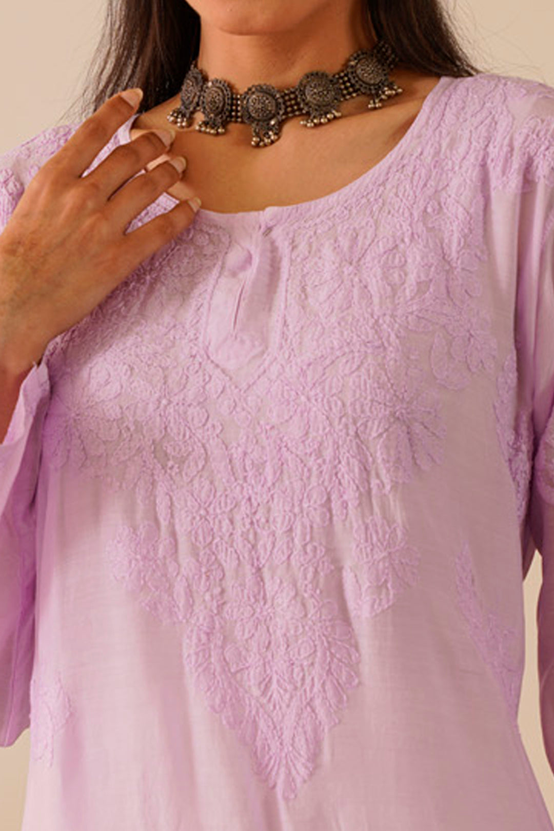 Radiant Lavender Muslin Straight Kurta