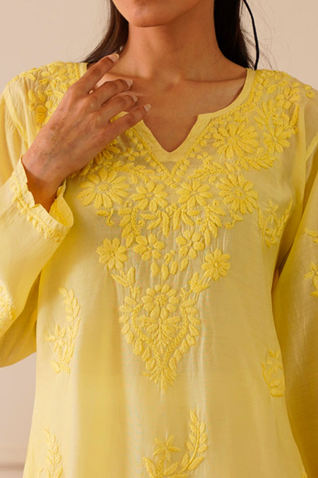 Captivating Light Yellow Muslin Straight Kurta