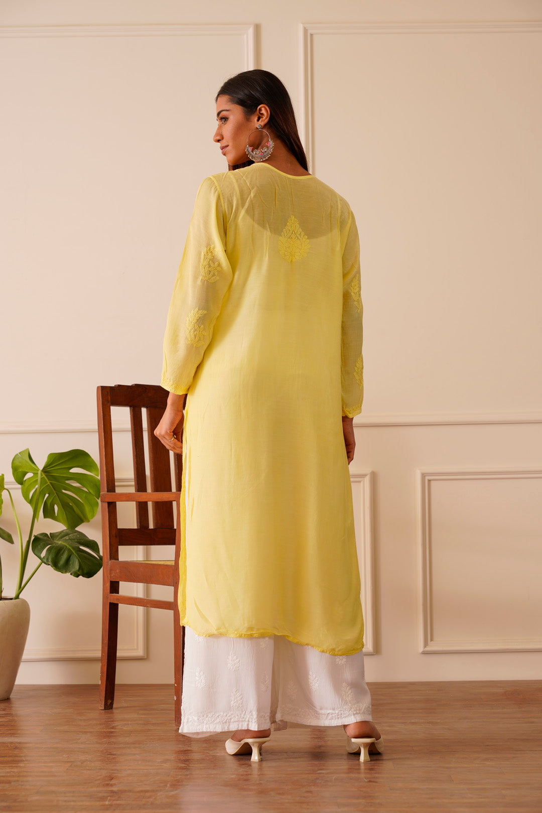 Exquisite Light Yellow Muslin Straight Kurta