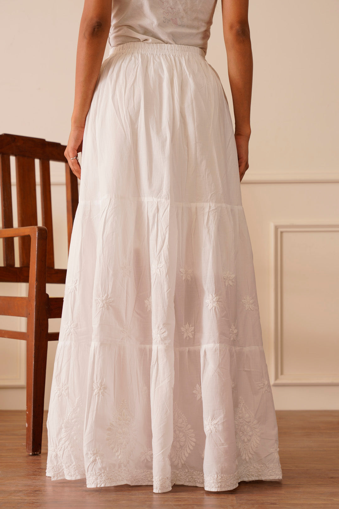 Vintage White Cotton Skirt