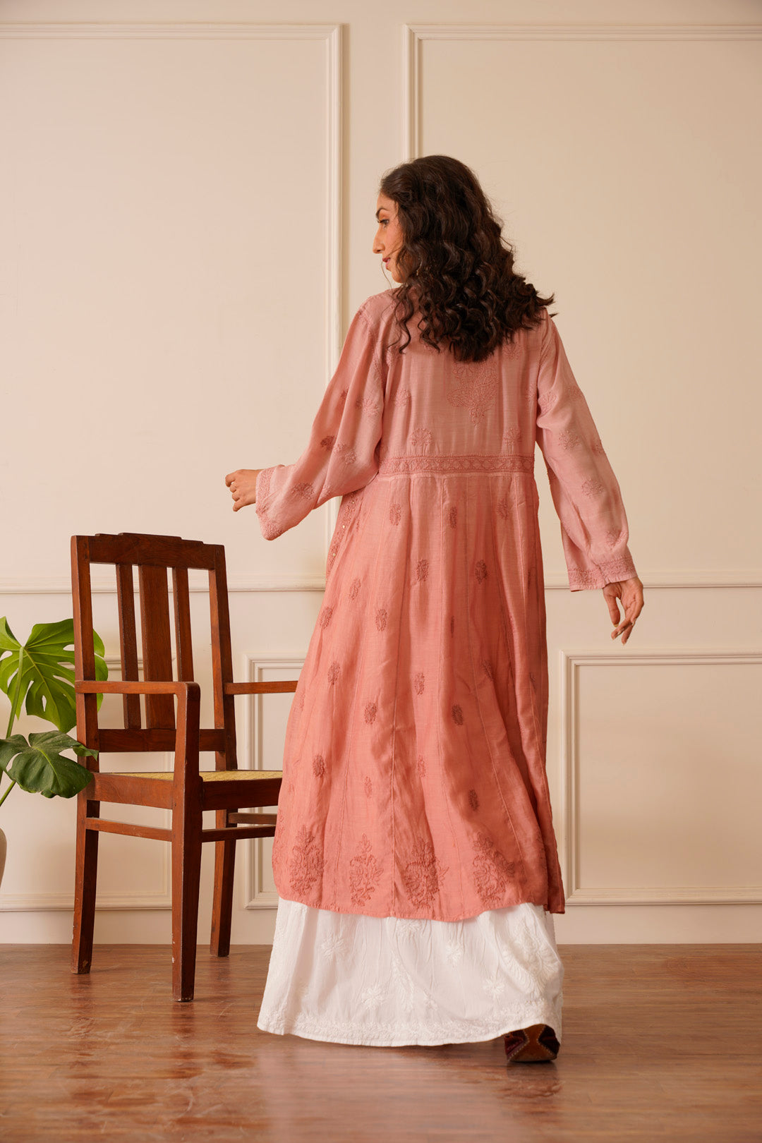 Timeless Pink Ombre Muslin Aline Kurti