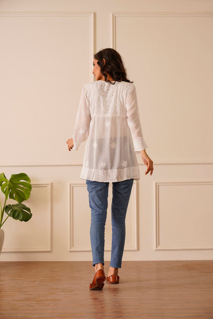 Majestic White Viscose Short Top