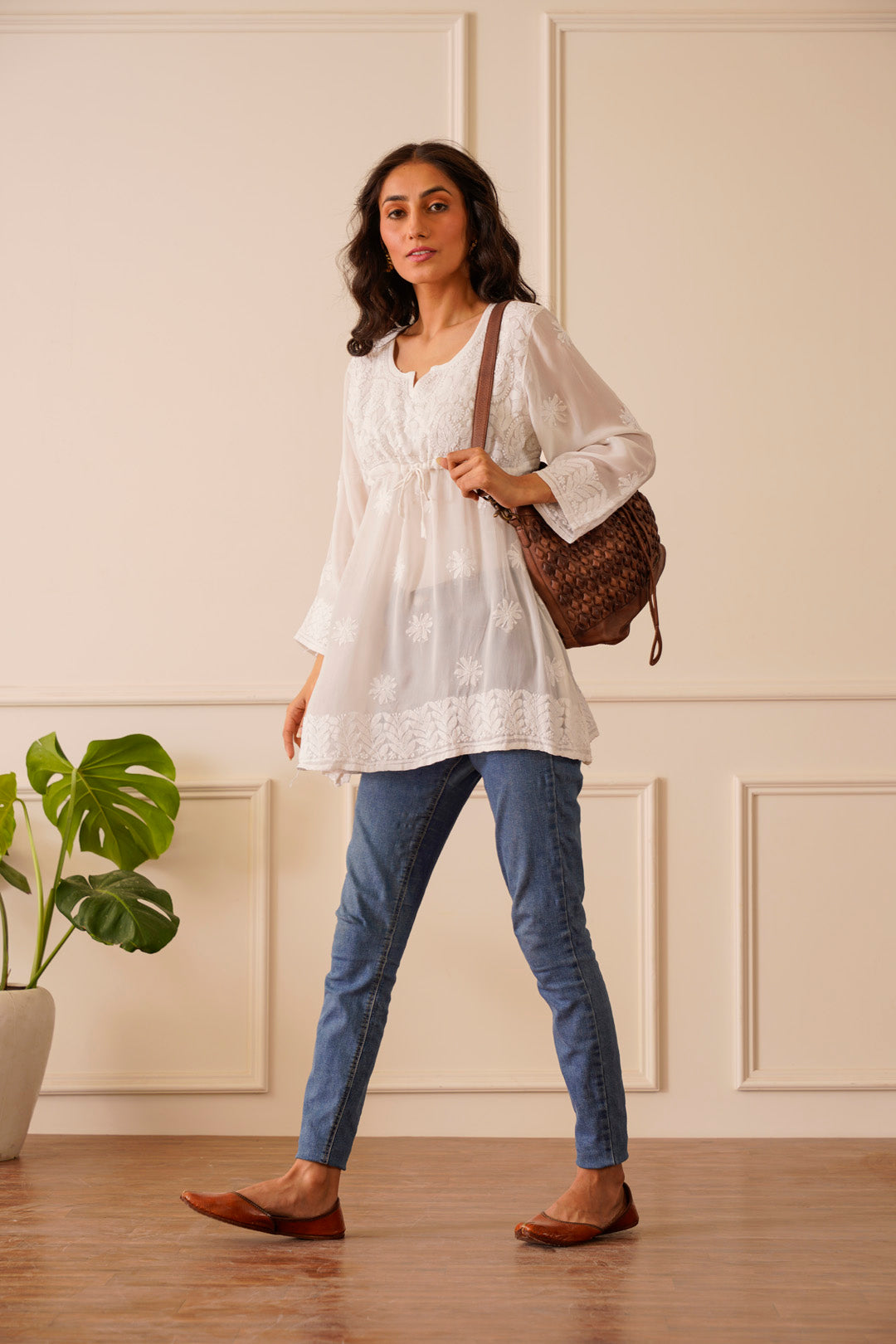 Majestic White Viscose Short Top