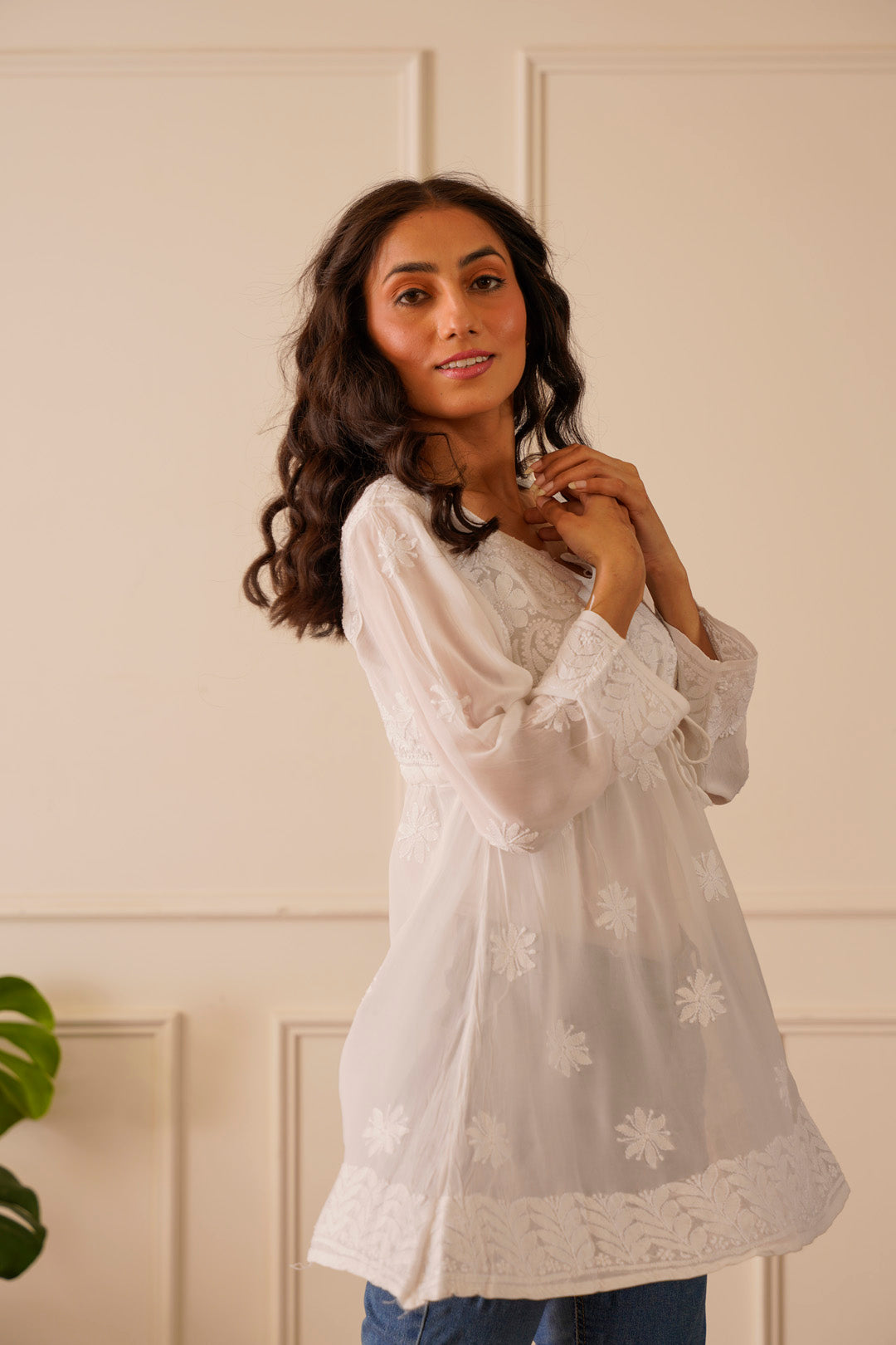 Majestic White Viscose Short Top