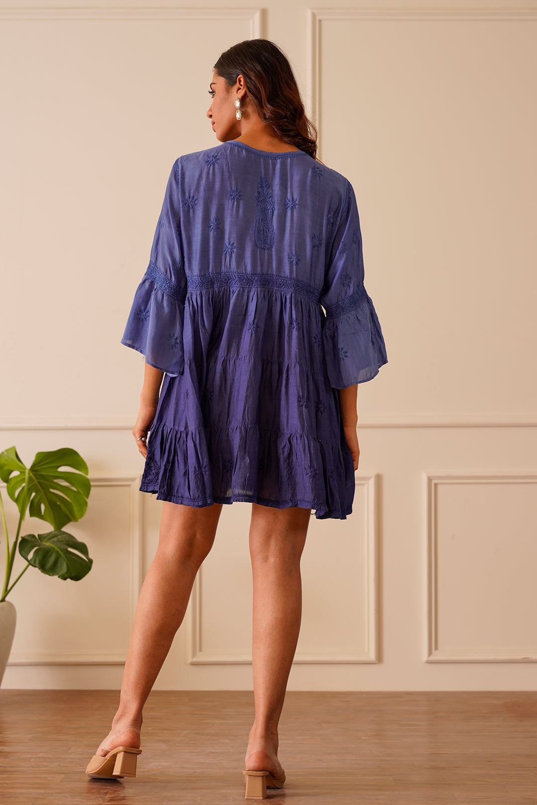 Stunning Indigo Muslin Short Kurti Dress